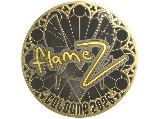 Sticker | FlameZ (Gold) | Cologne 2026 — CS2 skin image, Extraordinary rarity