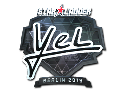 Sticker | yel (Foil) | Berlin 2019 — CS2 skin image, Remarkable rarity
