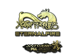 Sticker | XANTARES (Gold) | Antwerp 2022 — CS2 skin image, Extraordinary rarity
