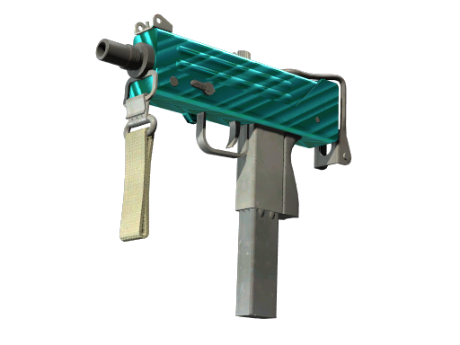 MAC-10 | Malachite (Well-Worn) — изображение скина CS2, редкость Restricted