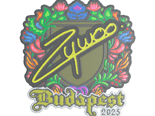 Sticker | ZywOo (Embroidered) | Budapest 2025 — CS2 skin image, Remarkable rarity