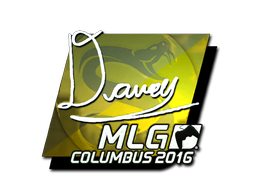 Sticker | DAVEY (Foil) | MLG Columbus 2016 — CS2 skin image, Exotic rarity