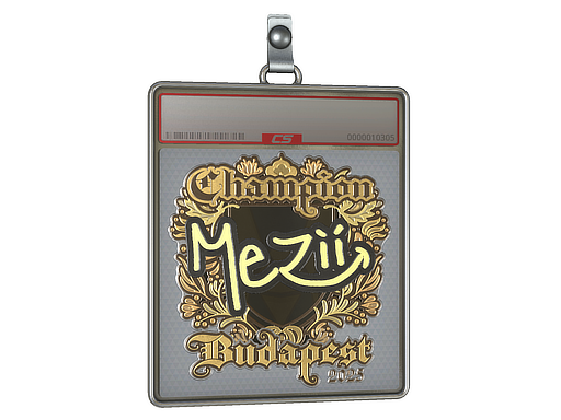 Sticker Slab | mezii (Gold, Champion) | Budapest 2025 — CS2 skin image, Extraordinary rarity