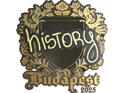 Sticker | History (Gold) | Budapest 2025 — CS2 skin image, Extraordinary rarity
