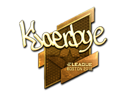 Sticker | Kjaerbye (Gold) | Boston 2018 — CS2 skin image, Extraordinary rarity