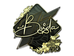 Sticker | BUDA (Gold) | Rio 2022 — CS2 skin image, Extraordinary rarity