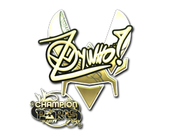 Sticker | ZywOo (Gold, Champion) | Paris 2023 — CS2 skin image, Extraordinary rarity