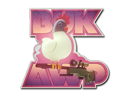 Sticker | BukAWP — CS2 skin image, High Grade rarity