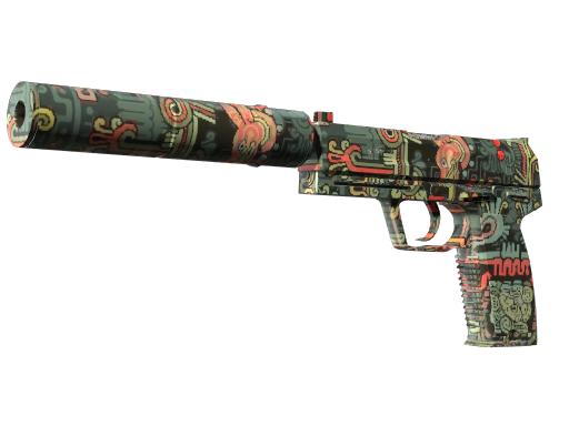 Souvenir USP-S | Ancient Visions (Well-Worn) — изображение скина CS2, редкость Restricted