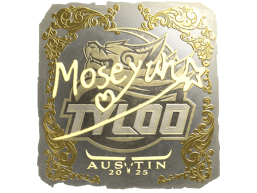 Sticker | Moseyuh (Gold) | Austin 2025 — CS2 skin image, Extraordinary rarity