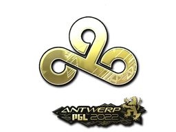 Sticker | Cloud9 (Gold) | Antwerp 2022 — CS2 skin image, Extraordinary rarity