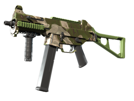 UMP-45 | Green Swirl (Factory New) — изображение скина CS2, редкость Consumer Grade