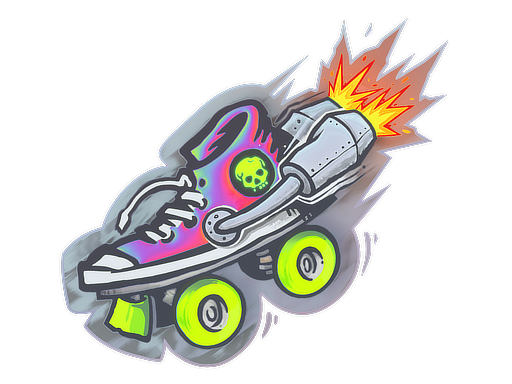Sticker | Rocket Skates (Holo) — CS2 skin image, Remarkable rarity