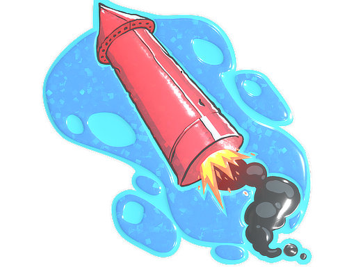 Sticker | Big Red Rocket (Glitter) — CS2 skin image, Remarkable rarity