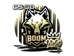 Sticker | Boom (Gold) | 2020 RMR — CS2 skin image, Extraordinary rarity