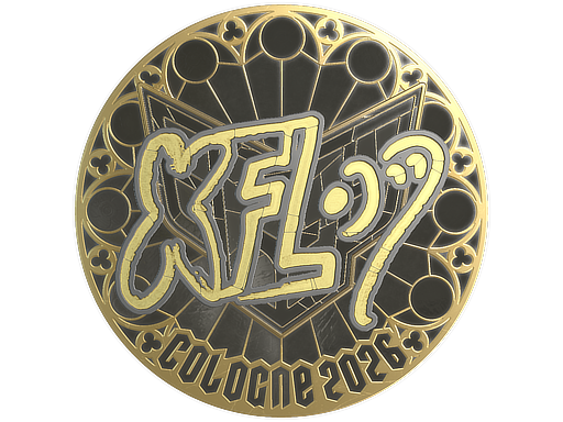 Sticker | xfl0ud (Gold) | Cologne 2026 — CS2 skin image, Extraordinary rarity
