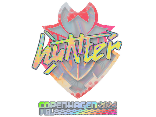 Sticker | huNter- (Holo) | Copenhagen 2024 — CS2 skin image, Exotic rarity
