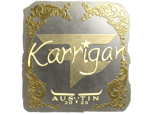 Sticker | karrigan (Gold) | Austin 2025 — CS2 skin image, Extraordinary rarity