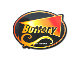 Sticker | Flame Buttery (Holo) — CS2 skin image, Remarkable rarity