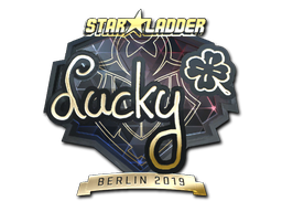 Sticker | Lucky (Gold) | Berlin 2019 — CS2 skin image, Extraordinary rarity