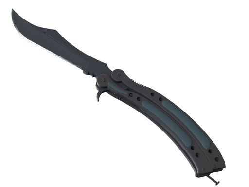 ★ StatTrak™ Butterfly Knife | Night (Well-Worn) — CS2 skin image